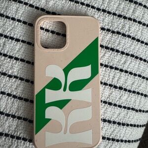 iPhone 12 Pro Max Stylish Beige and Green Phone Case